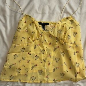 Forever 21 yellow floral tank top